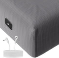 Grounding Fitted Sheets Queen Size, Grounding Sheets Queen with 10% Silver Fiber, 15'' Deep Pocket Grounded Fitted Bed Sheets for Better Sleep & Wellness, 60"x80"x15", Gray