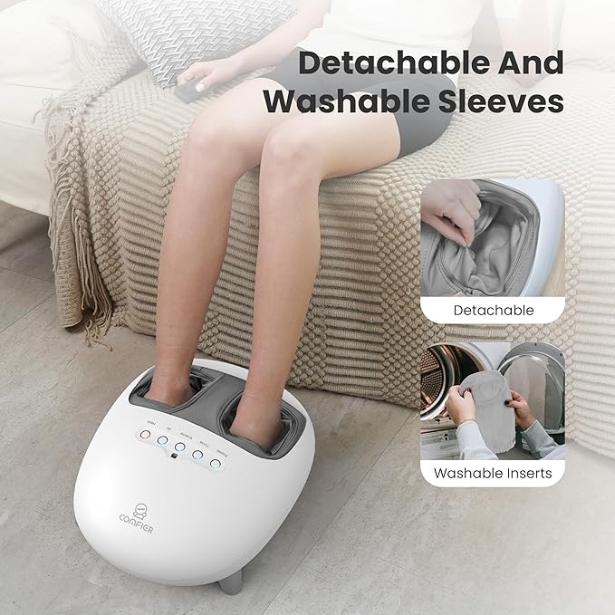 COMFIER Shiatsu Foot Massager with Heat, Kneading and Vibration Heated Foot Feet Massager for Neuropathy Plantar Fasciitis