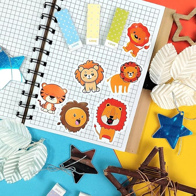 BulbaCraft Lion Stickers - Lion Gifts, Animal Birthday Party Decorations, Gifts for Women & Men