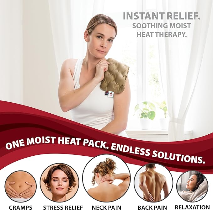 Core Products MicroBeads Moist Heat Therapy Microwave Pack 5" X 12" | Small Reusable Moist Heat Pad with Soft Fabric and Heating Beads