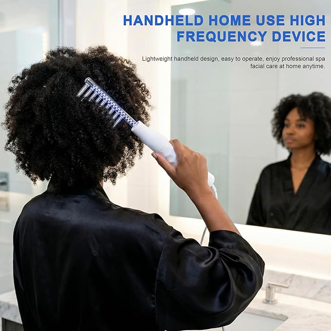 Elitzia ETSC640B Hi Frequency Facial Care Tool Skin Toning Device with 7 Electrode Tubes Blue