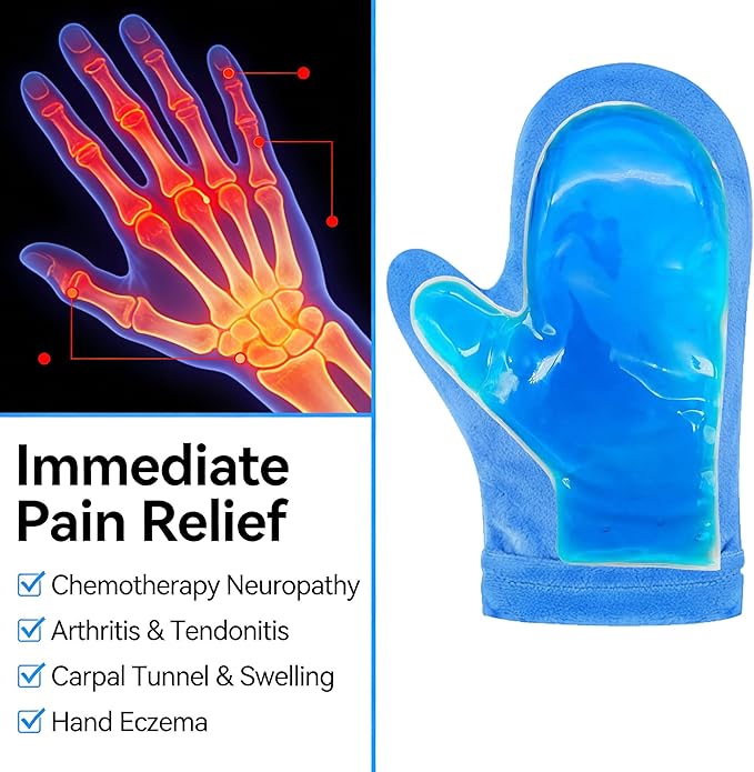 Hot & Cold Therapy Gloves | Ice & Heat Pain Relieving Mittens | Microwavable & Freezable, Arthritis, Finger & Hand Injuries, Carpal Tunnel - Small, Medium