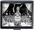 7 Days Chromed Shiny Silver Pill Organizer with Mirror Inside Has 8 Separate Compartments Rectangle Cute Travel Pill Organizer for Purse 7 Days (A Flock of Skeletons)