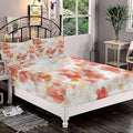 Decorative Fitted Sheet Set King Size, Floral Deep Pockets Fitted Sheet & 2 Pillow Sham Set(No Flat Sheet), Vibrant Sakura Flowers Printed Microfiber Bedding 3pc Set, for Mattress (Deep: 5"-15")