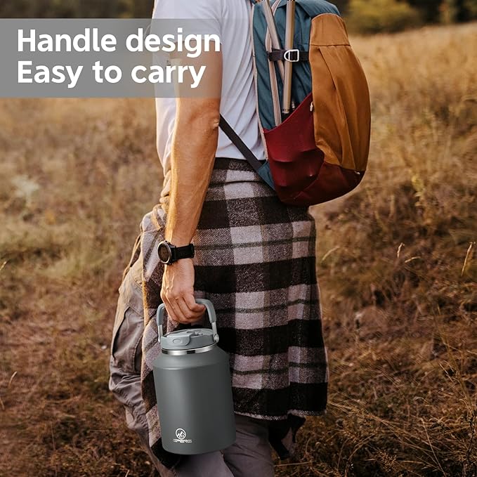 Gpeng 40 oz Tumbler with Handle, Water Bottles with Straw Lid, Insulated Stainless Steel Travel Mug Cup Holder Friendly, Keep Drinks Cold or Hot for 48+ Hours
