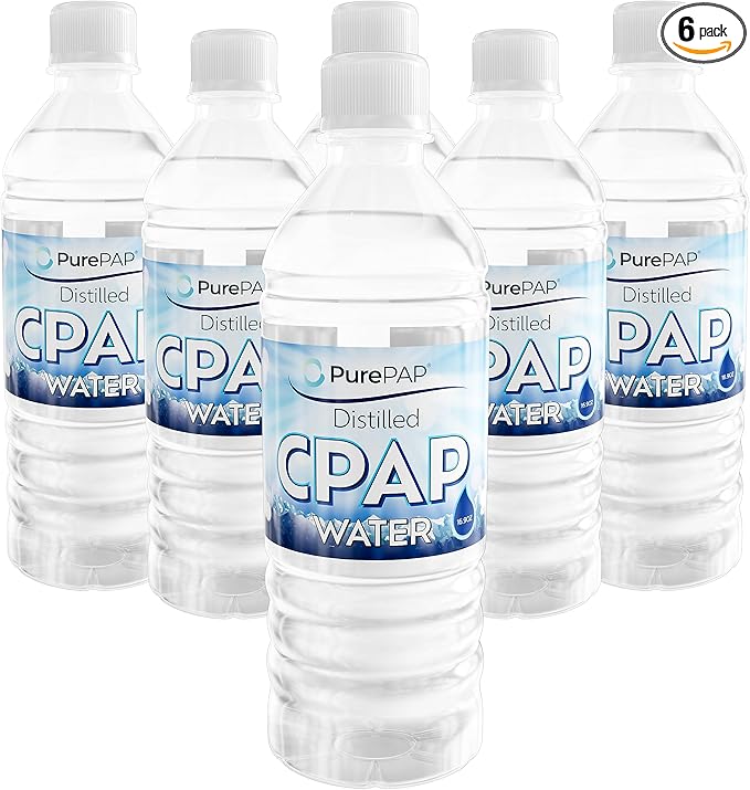 Pure Distilled CPAP Water - 6-Pack of 16.9oz Bottles Distilled Water - Travel CPAP Water for CPAP Machine Humidifier