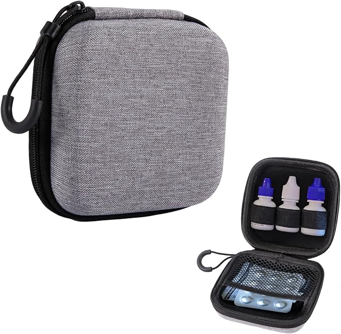 Multi-Functional Medicine & Eye Drops Travel Organizer – Hardshell EVA Case with Elastic Bands & Mesh Pocket, Compact Carrying Container for Daily Pills, Small Bottles & Accessories