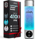 Hydrogen Water Bottle Generator - Up to 4100+ PPB Molecular Hydrogen Infusion - SPE/PEM Technology - Certified H2 Generator - Rechargeable - Extended Warranty - 10 oz (Silver)