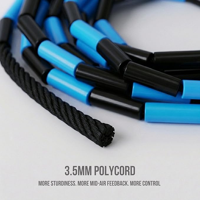 Elevate Rope Professional Beaded Jump Rope - 3m Adjustable, Quality Beads & Poly Cord - For Freestyle, Cardio & Tricks - All Levels & Indoor/Outdoor Use