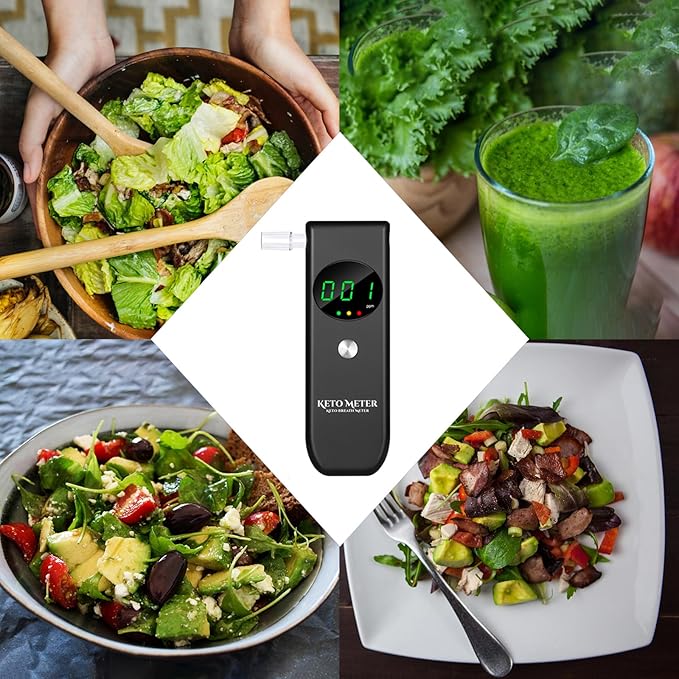 Professional Ketone Breath Meter Portable Breath Ketosis Meter - Ketone Monitors Analyzer with 10 Mouthpieces | Ketone Testing & Monitoring to Track Your Ketosis Status