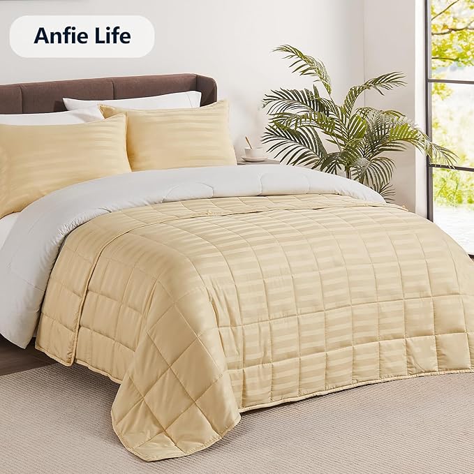 Weighted Blanket Queen Size (60"x80" 20lbs),Ultra Soft and Cozy Cooling Weighted Blanket Queen Size for Adult,Heavy Blanket with Machine Washable Soft Blanket, Beige