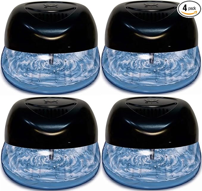 Bluonics Fresh Aire 4-Pack Water Air Washer, Air Revitalizer & Freshener with 4 Fragrance Bottles, 7-Color LED Night Light & White Noise Feature