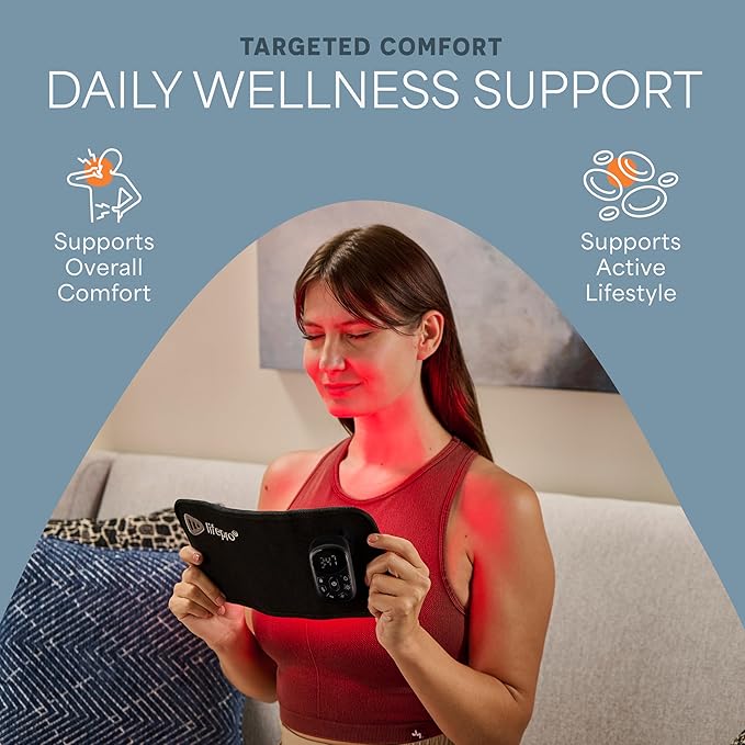 Lifepro Red Light Therapy Belt – Infrared Red Light Therapy for Body, Back and Shoulder with Triple Chip LEDs, Allevared Belt with 660nm & 850nm Wavelengths – for Daily Comfort & Wellness Support