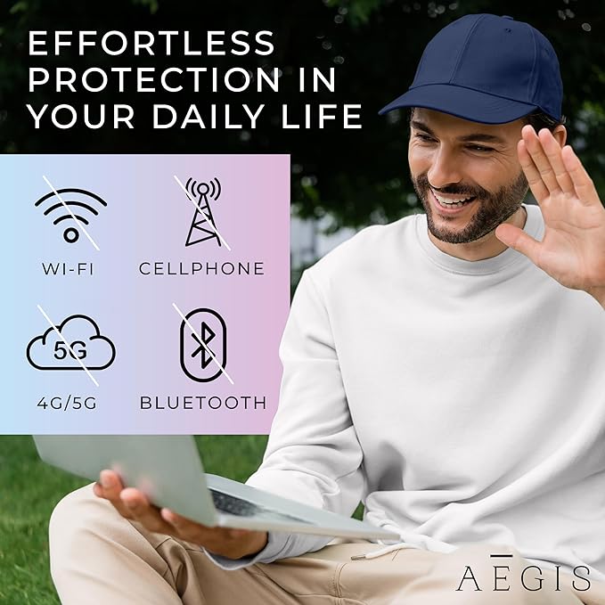 Aegis Apparel Faraday Hat, Silver Lining Fabric Blocks 99% of Wi Fi, Bluetooth, Cell Towers E M F Protection