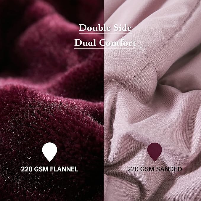 Satwip Pink Weighted Blanket 15 Pounds, Fuzzy Warm Flannel Throw Blanket with Soft Breathable Sanded, 48 x 72 inches, Red Pink