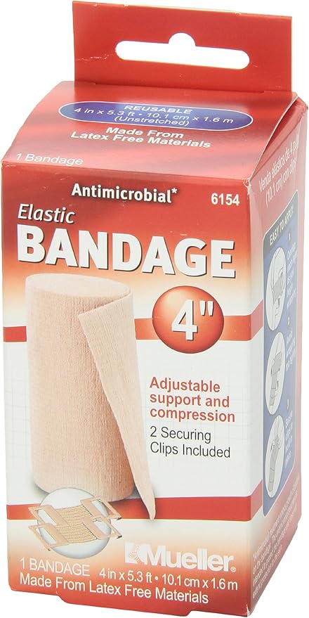 MUELLER Sports Medicine Elastic Bandage, All-Purpose Support Wrap, Self Adhesive Bandage Wrap, Athletic Compression Sleeve for Injuries and Pain Relief, Beige