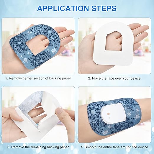 9PCS Adhesive Patches for Omnipod Waterproof Adhesive Patch for CGM Sensors Hypoallergenic, Breathable & Extended Wear Secure Medical Grade Tape for Diabetes Glucose Monitor