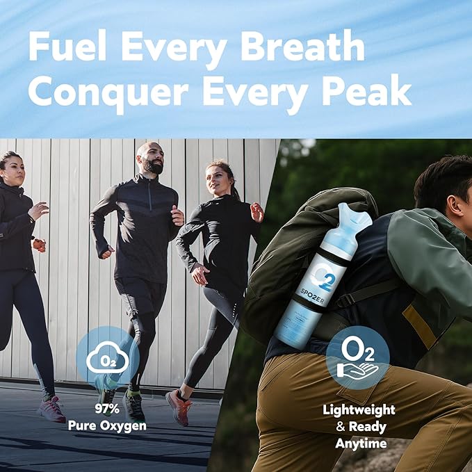 Portable 10 Liter Oxygen Canisters, 97% Pure O2, Oxygen Tank for Altitude, Athletes, Exercise Recovery & Breathing Support (6 Pack)