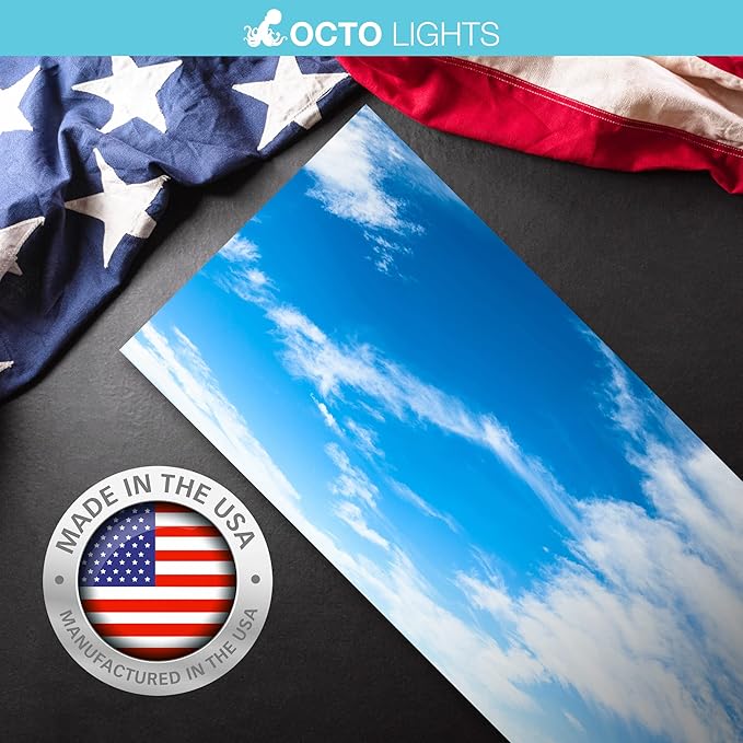 OCTO LIGHTS Fluorescent Light Covers Cloud Sky Panel for Ceiling Lights, Light Covers for Ceiling Lights Classroom 2x4 (22.38"x46.5") Backlit Film Insert for Fluorescent Light Fixtures (Pack of 1)