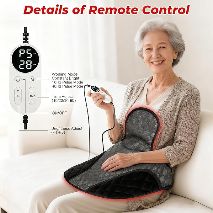 Cholas Red Light Therapy for Body, 3-in-1 Near Infrared Red Light Therapy for Shoulder Back Neck, 660nm and 850nm Wearable Red Light Pad with 3 Light Modes, for Office Home Use,Gift for Men Women