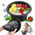 Face Ice Bath Bowl – Collapsible Silicone Facial Ice Bowl with Built-in Ice Tray for Cold Plunge – Portable Skincare Tool for Skin Tightening, Puffiness Relief, Travel & Home Use (blue)