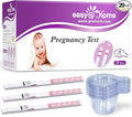 Easy@Home Pregnancy Test Strips: 20 Bulk with Large Urine Cups - Fast Results, At-Home Fertility Testing - Pruebas de Embarazo