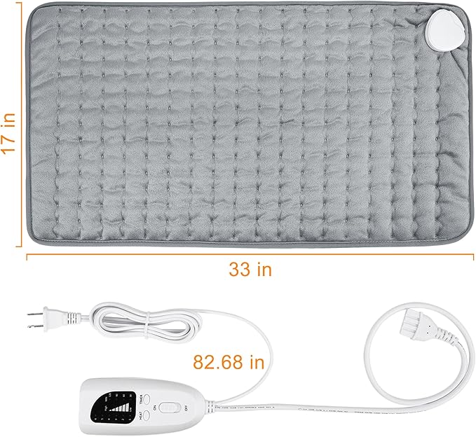 Electric Heating pad for Back Neck Shoulder Knee Arms Legs- Electric Heat Pads with 6 Heat Settings & Auto Shut Off &Dry/Moist Heat Heating Pad for Birthday Mother Father Gril Men Women
