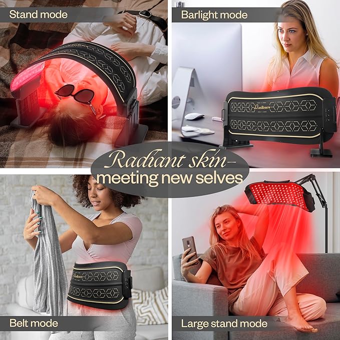 Multifunction Red Light Therapy for Body and Face, 850nm Near-Infrared Light Therapy LED Mask Facial Body Beauty Equipment for Skin Care at Home