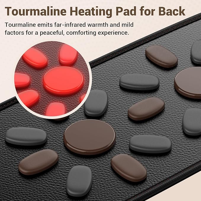 Comfytemp Far Infrared Cordless Heating Pad for Back, FSA Eligible HSA, 17 Tourmaline Stones FIR Wireless Portable Rechargeable Electric Wearable Lower Back Heat Belt Wrap,3 Heat 15-45mins(No Massage)