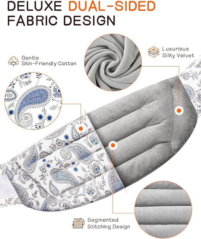 Microwave Heating Pad for Back with Moist Heat, Extra Large Microwavable Heating Wrap for Lumbar, Waist, Stomach, Shoulder, Neck Hot or Cold Pack, Reusable, Portable