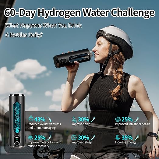 2026 New Upgrade Hydrogen Water Bottle, Up to 5000+ PPB, 8.5 oz Food-Grade PC Hydro Water Machine, SPE/PEM Technology, Portable Hydration System, Health Care Gifts for Husband, Wife, Family, Friends