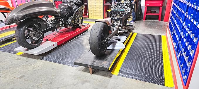 American Classic Diamond Plate Anti-Fatigue Mat – Closed-Cell Polymeric Sponge Base – Industrial Grade, Beveled Safety Edges, 9/16" or 1" Thick – Made in USA (Black/Yellow, 2'x22'x1)