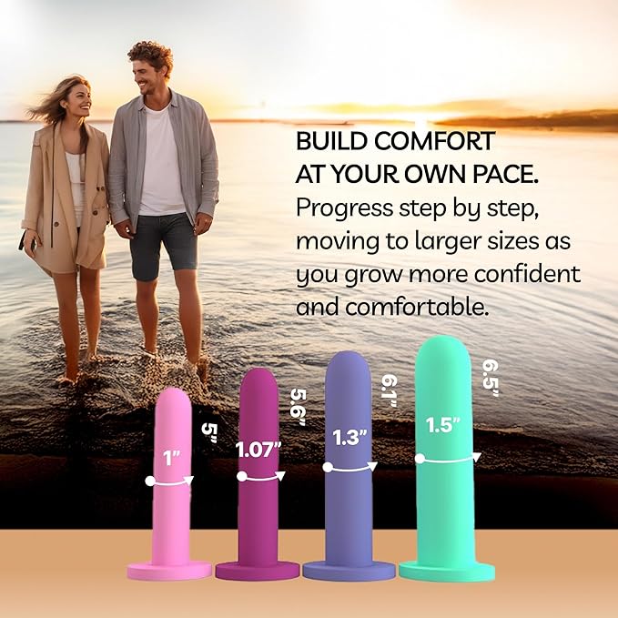 Bliss Innovations Comfort Silicone Pelvic Floor Trainer Kit – Sizes 5-8 – Soft & Flexible Design for Gentle Progression – Includes Bonus 1.3 Oz Bliss Glide ($10 Value)