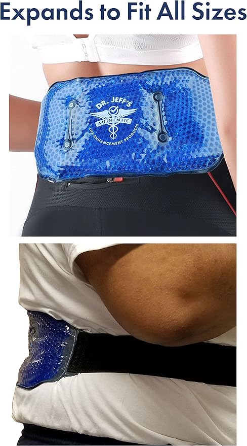 Medical Grade Pain Relief Flexible Ice Pack for Injuries | Dual Sided Soft Plush Hot Pack + Flexible Gel Beads Reusable Ice Pack | Great for Knee, Sciatica, Back, + Neck Pain | Bonus Extension Straps