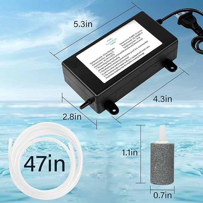1000mg/H Ozone Generator, Ozone Generator Water Keep Cold Plunge Clean for Longer, Cold Plunge Filter, Ozone Bubbler for Produce, Ozone Generator for Cold Plunge, Ice Bath, Hot Tub, Spa