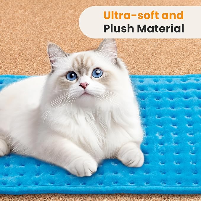 Electric Heating Pad for Back Pain Relief & Cramps - 6 Heat Settings,Auto Shut Off,Moist Heat Options,Portable Heated Pads for Neck/Shoulder Machine Washable Gift for Men Women,Blue,12"x24"