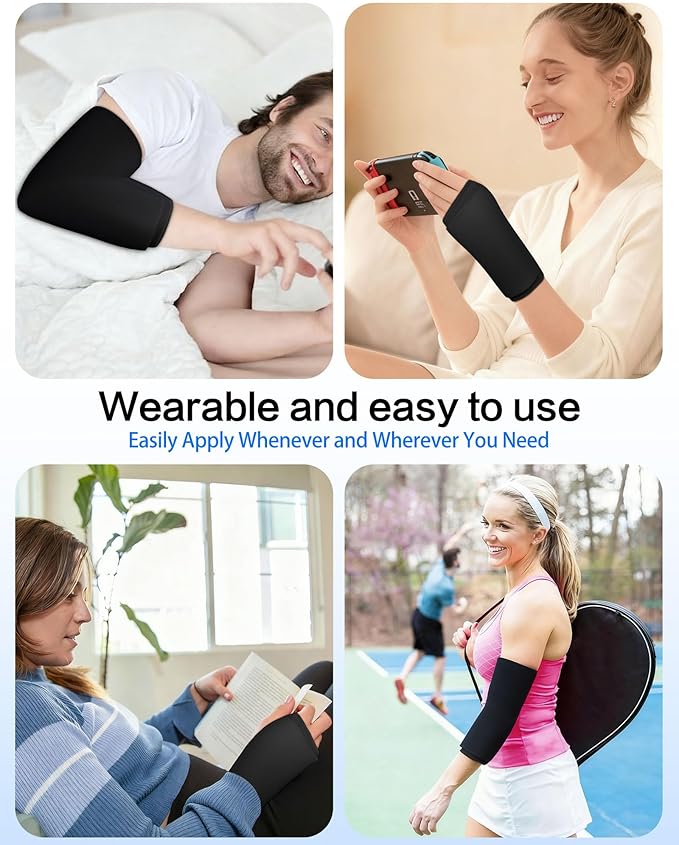 Wrist Elbow Ice Pack Wrap, Reusable Ice Pack Gel Compression, Slip-On Design,Long Lasting Cold & Warm for Pain Relief and Recovery of Elbow/Hand, Carpal Tunnel, Arthritis, Swelling(Large)