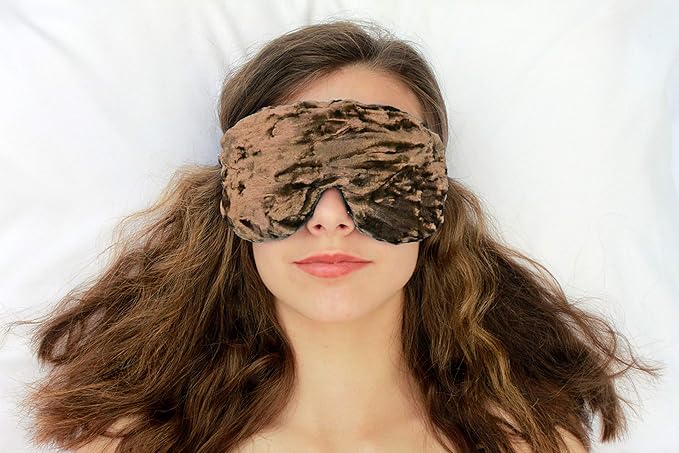 Luxe Handmade Blackout Sleep Eye Mask - Adjustable Strap - Unscented - Mocha - TEM-MO