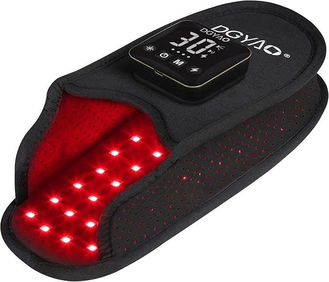 TUOB Red Light Therapy for Foot Pain Relief, Near Infrared Light Therapy Device with 4000 mAh Power Bank, Red Infrared Light Foot Therapy Double Side Pad Slipper Full Cover Feet Toes Instep