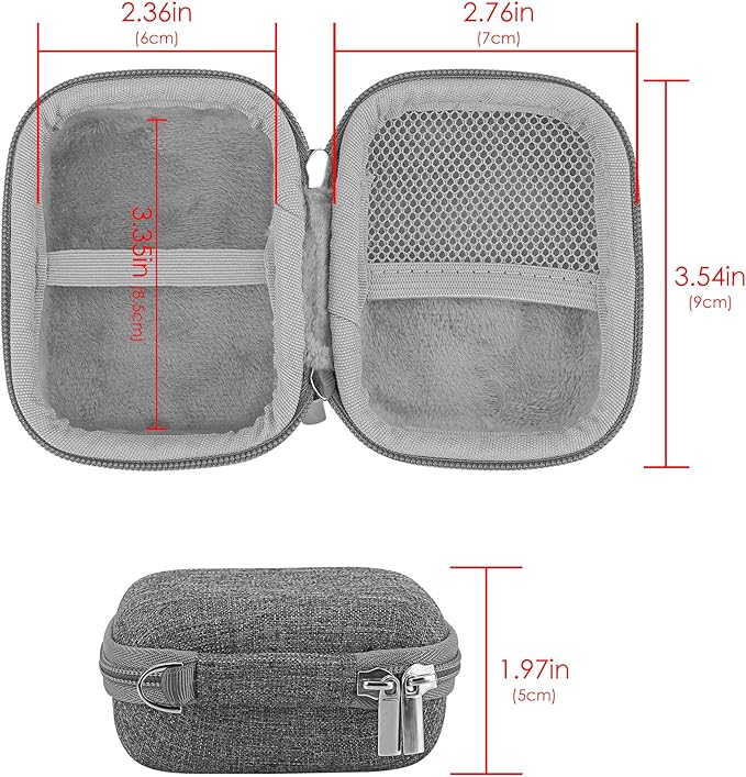 Fingertip Oximeter Storage Case Compatible with Zacurate Pro Series, Innovo Deluxe IP900BP-B, iHealth AccuMed CMS-50D1, Omron HPO-100, Hard Shell Storage Box. (Grey, Only Case)