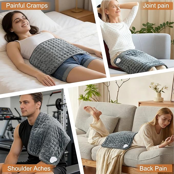 Electric Heating pad for Back Neck Shoulder Knee Arms Legs- Electric Heat Pads with 6 Heat Settings & Auto Shut Off &Dry/Moist Heat Heating Pad for Birthday Mother Father Girl Men Women