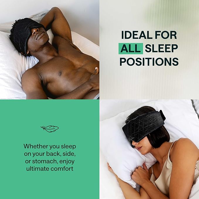 100% Mulberry Silk Sleep Mask – Total Blackout Eye Mask for Sleeping, Adjustable No-Snag Velcro Strap, Lightweight & Gentle on Skin & Hair, Travel-Ready – Designed in France