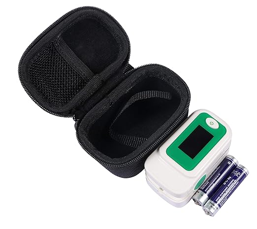 Hard Storage Case Bag for Fingertip Pulse Oximeter fits for Innovo Deluxe/Santamedical/Concord Sapphire Blood Oxygen Saturation Monitor, Black