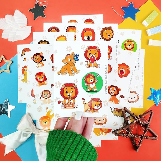 BulbaCraft Lion Stickers - Lion Gifts, Animal Birthday Party Decorations, Gifts for Women & Men