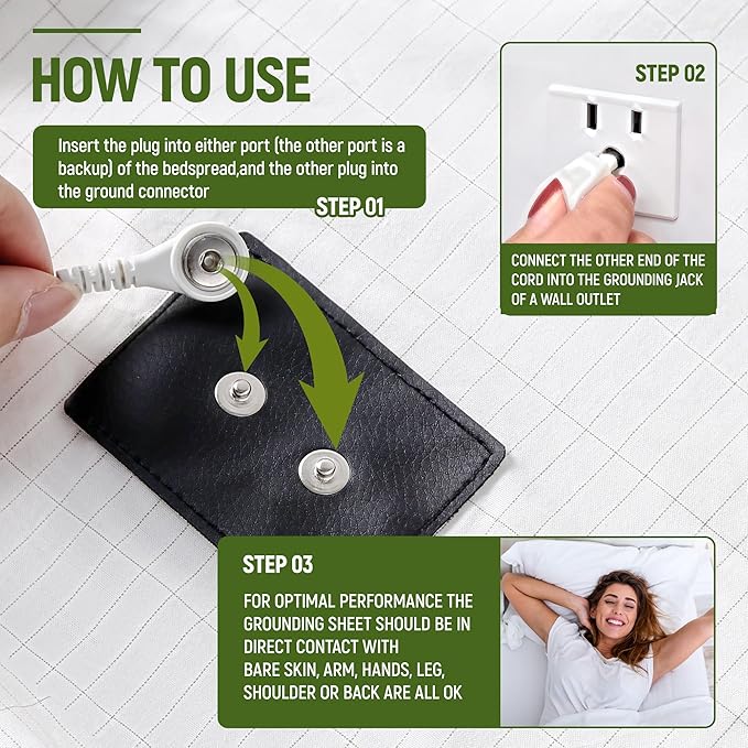 Earth Grounding Sheets King Deep Pocket 10% Silver Fiber+90% Organic Cotton,Fitted Earth Grounded Bed Sheets Bed Grounding Kit for Improved Sleep (White, King -78"x80"x16")