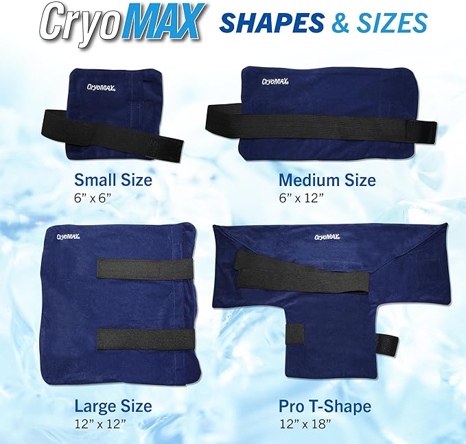 CryoMAX Cold Pack, Reusable, 8 Hour Cold Therapy Ice Pack, Small, 6"x 6" (Pack of 2)