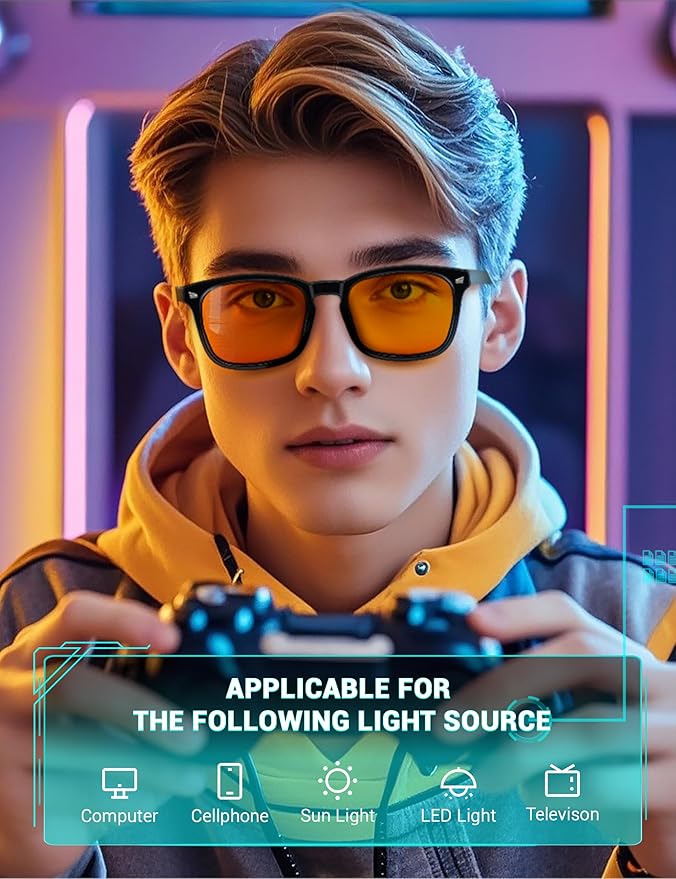 TIJN Blue Light Blocking Glasses for Women Men Clear Frame Square Nerd Eyeglasses Anti Blue Ray Computer Screen Glasses