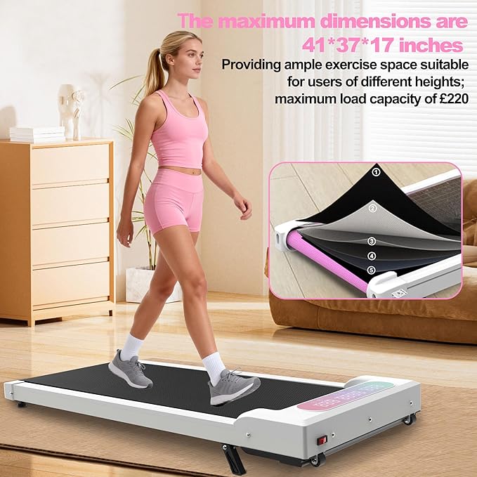 2 in 1 Foldable Walking Pad with Incline and Handle Bar, Compact Under Desk Treadmill with LED Display & Remote Control, Portable Treadmills for Home Office Small Spaces, 265 LBS Capacity