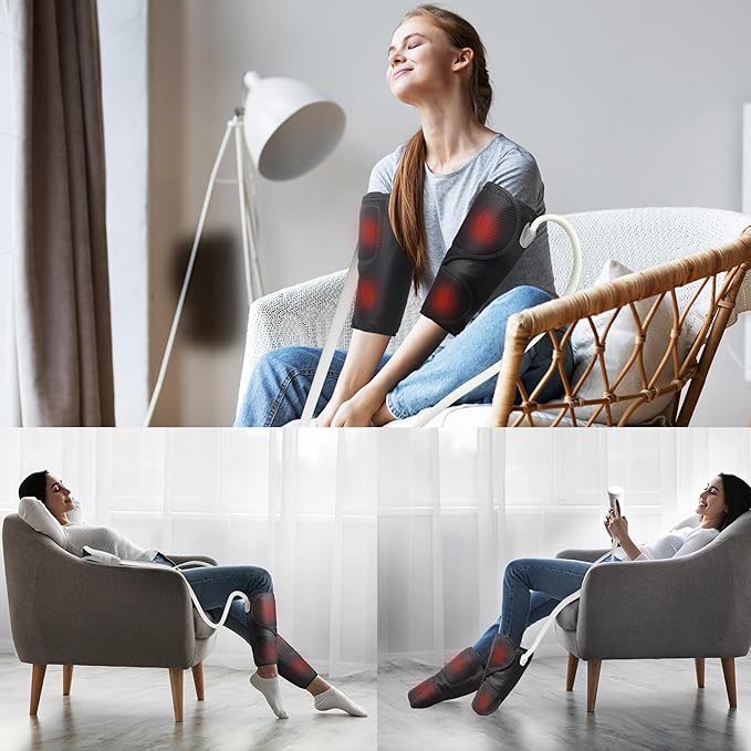QUINEAR Leg Massager and Air Compression, Calf Massager with 3 Modes 3 Intensities,Leg Compression Massager for Circulation and Pain Relief,Ideal Gift