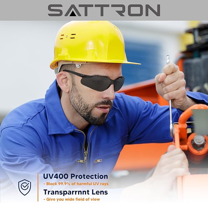 Tinted Safety Glasses Bulk 24 Pack, UV Protective Safety Sunglasses for Men Women, ANSI Z87.1 Scratch & Impact Resistant Eye Protection, Ideal for Construction, Shooting, Lab